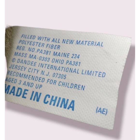 Vintage Dan Dee Brown Bunny Rabbit 11" Stuffed Plush Easter Floppy Ears Pink Paw - Picture 5 of 9